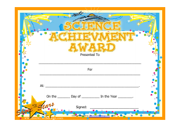 Document preview: Science Achievement Award Certificate Template