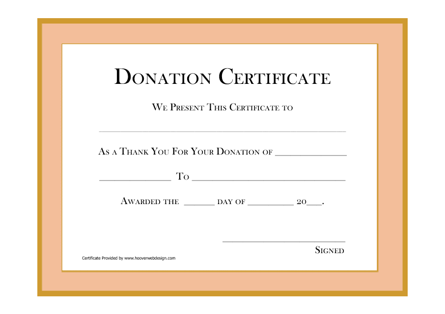 Easy-to-use Donation Certificate Template