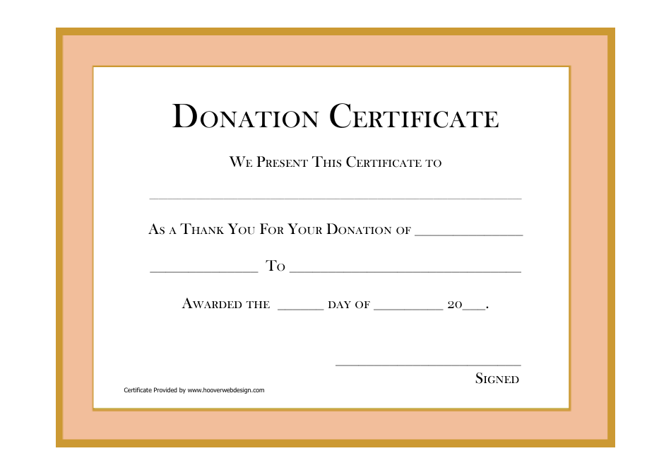 Easy-to-use Donation Certificate Template