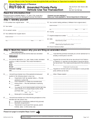 Document preview: Form RUT-50-X Amended Private Party Vehicle Use Tax Transaction - Illinois