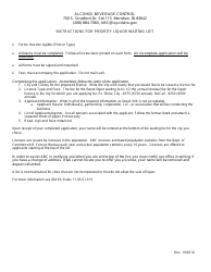 Form EH10.02-09 &quot;Incorporated City Priority List Liquor License Application&quot; - Idaho, Page 2
