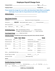 Document preview: Employee Payroll Change Form - Hvrg