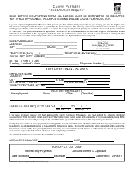 Document preview: Forbearance Request Form - Campus Partners