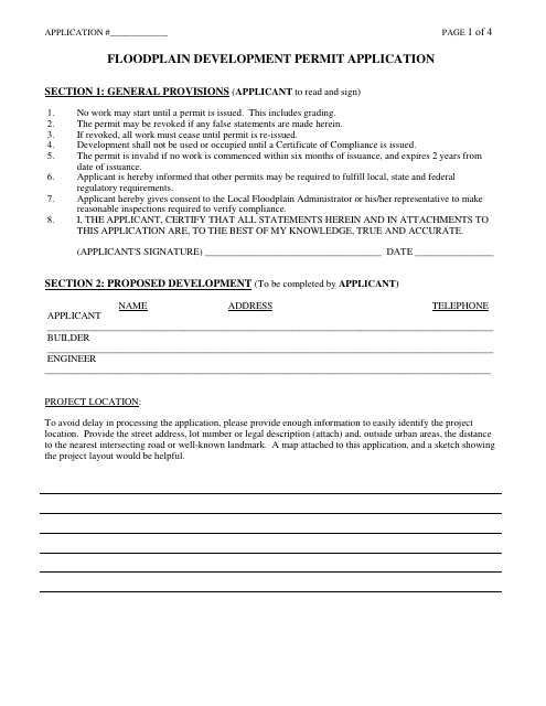 Floodplain Development Permit Application Form