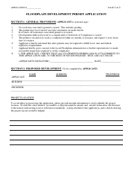 Floodplain Development Permit Application Form