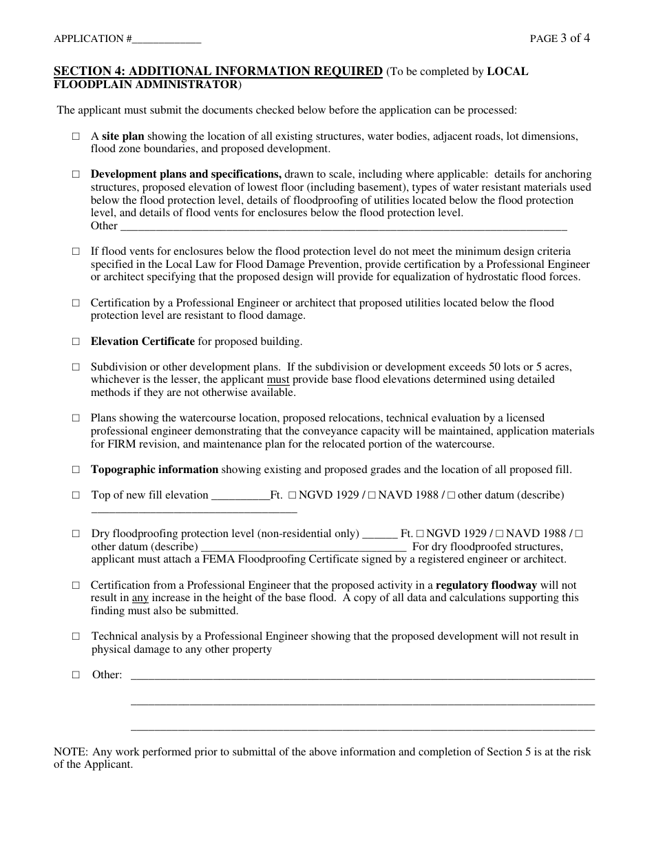 Floodplain Development Permit Application Form, Page 3