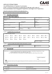 Form CAAS (AME)19 Application Form for Aircraft Maintenance Engineer Examination - Singapore