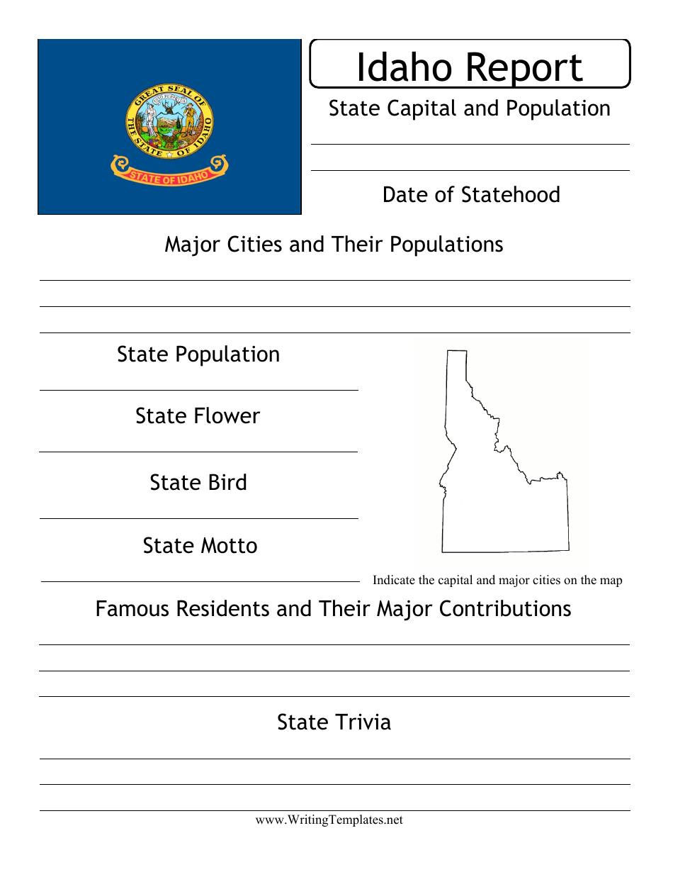 State Research Report Template - Idaho, Page 1