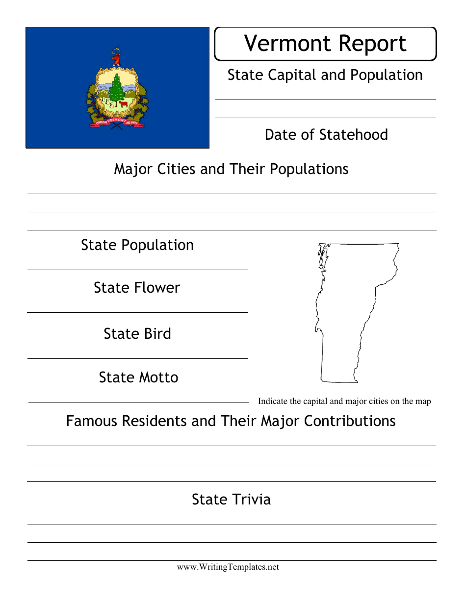 State Research Report Template - Vermont, Page 1