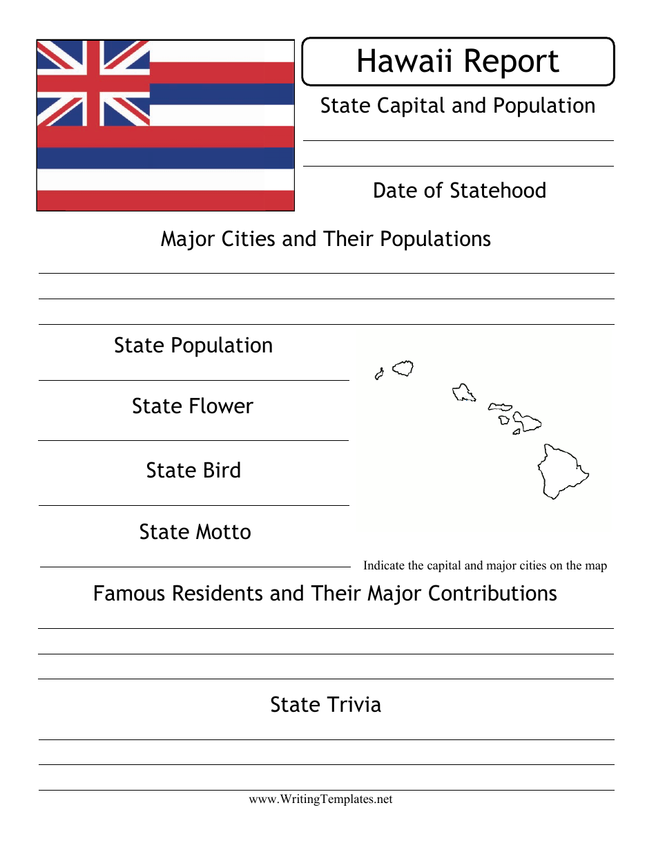 Hawaii State Research Report Template Download Printable PDF With State Report Template