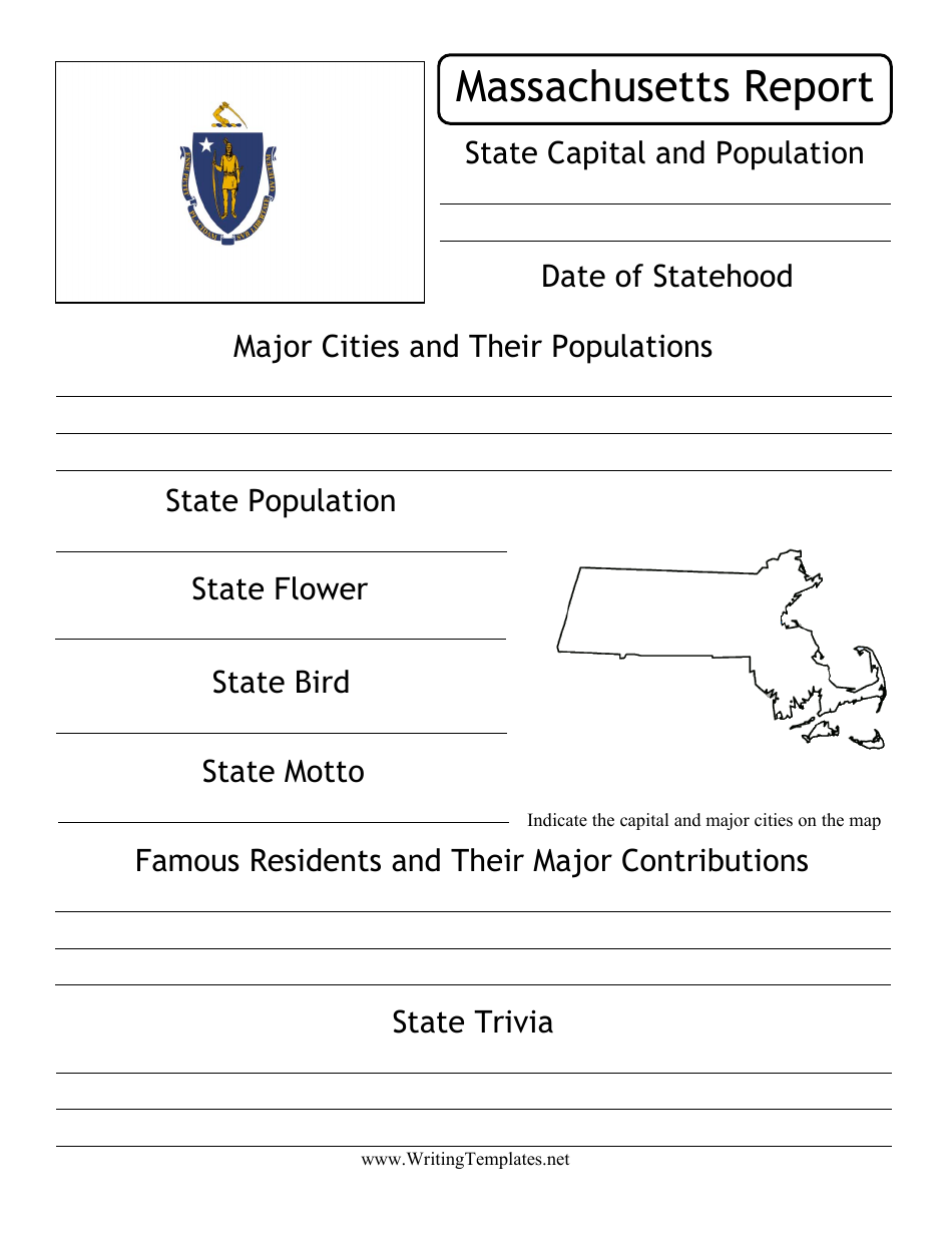 Massachusetts State Research Report Template Download Printable Pertaining To State Report Template