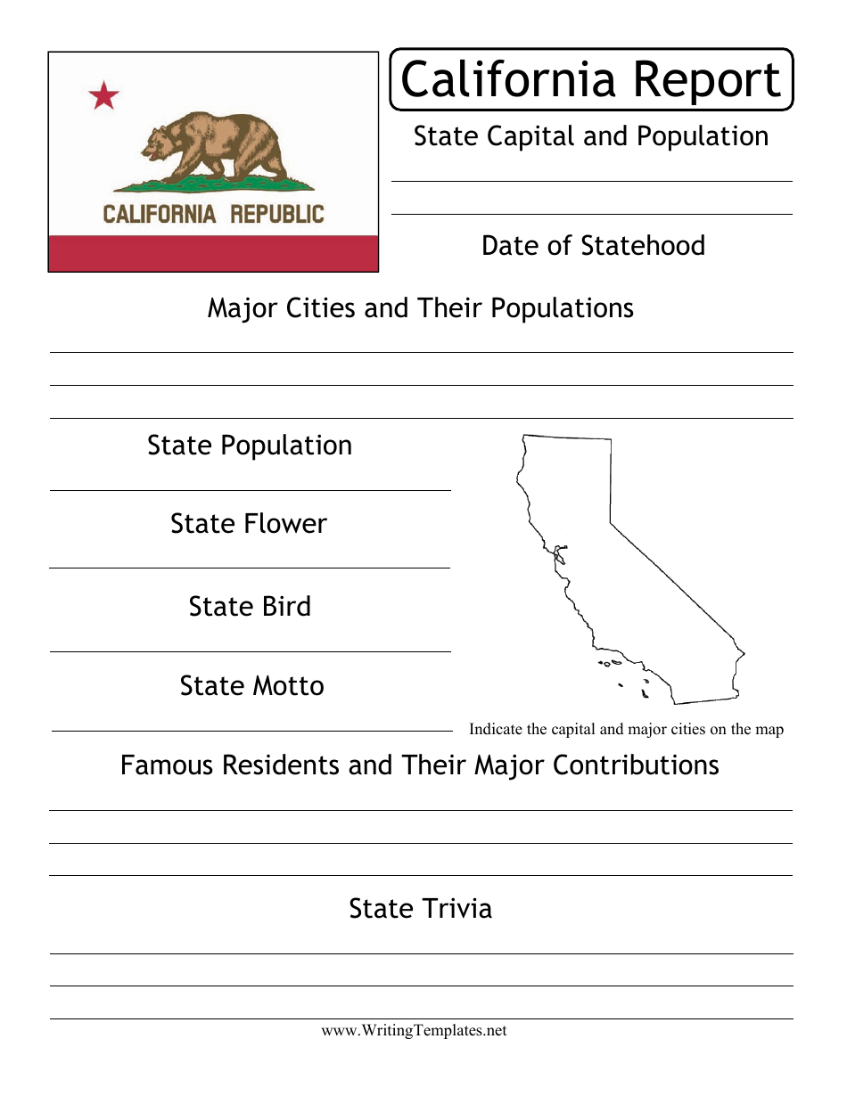 State Research Report Template - California, Page 1
