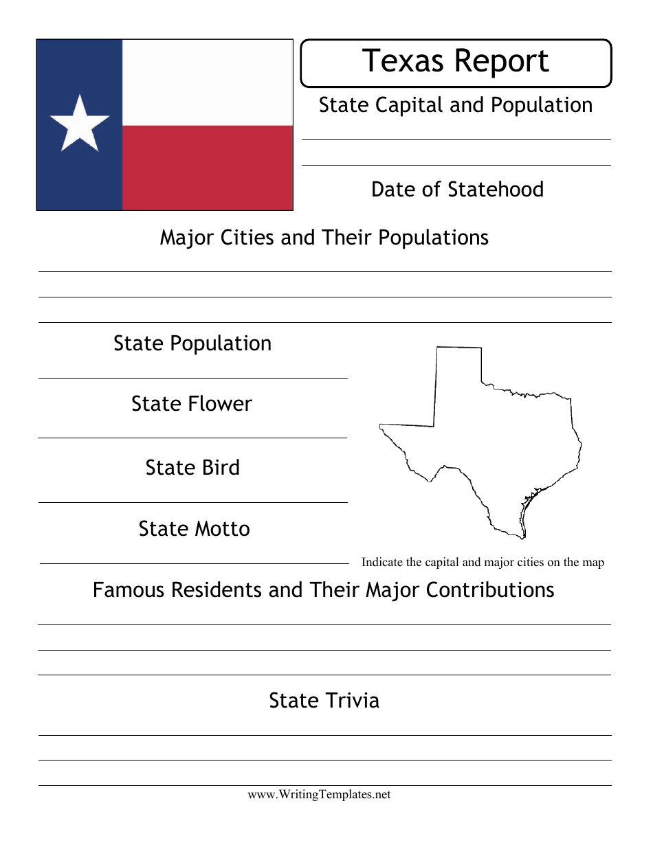 State Research Report Template - Texas, Page 1