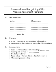 Document preview: Interest-Based Bargaining (Ibb) Process Agreement Template