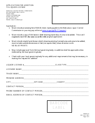 Form 110 &quot;Application for Addition to Liquor License&quot; - Nebraska