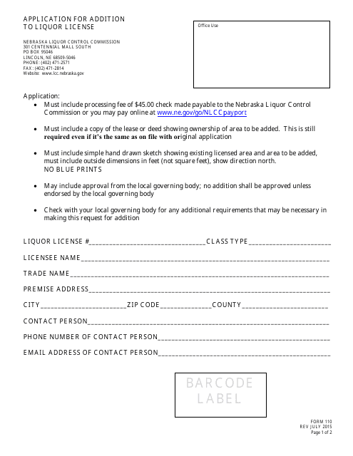 Form 110  Printable Pdf