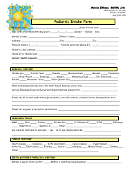 Document preview: Pediatric Intake Form - Colorado