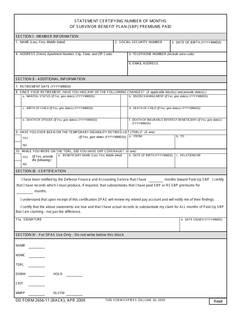 Dd Form 2656 11 Fill Out Sign Online And Download Fillable Pdf