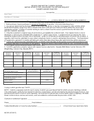 Document preview: Form MC059 Motor Vehicle Fuel (Gasoline) Tax Refund Request - Farmer and/or Rancher - Nevada