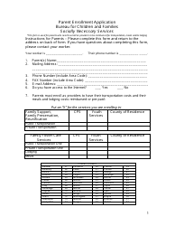 Parent Enrollment Application Form - West Virginia