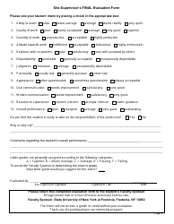 Site Supervisor&#039;s Final Evaluation Form - Fredonia - New York, Page 2
