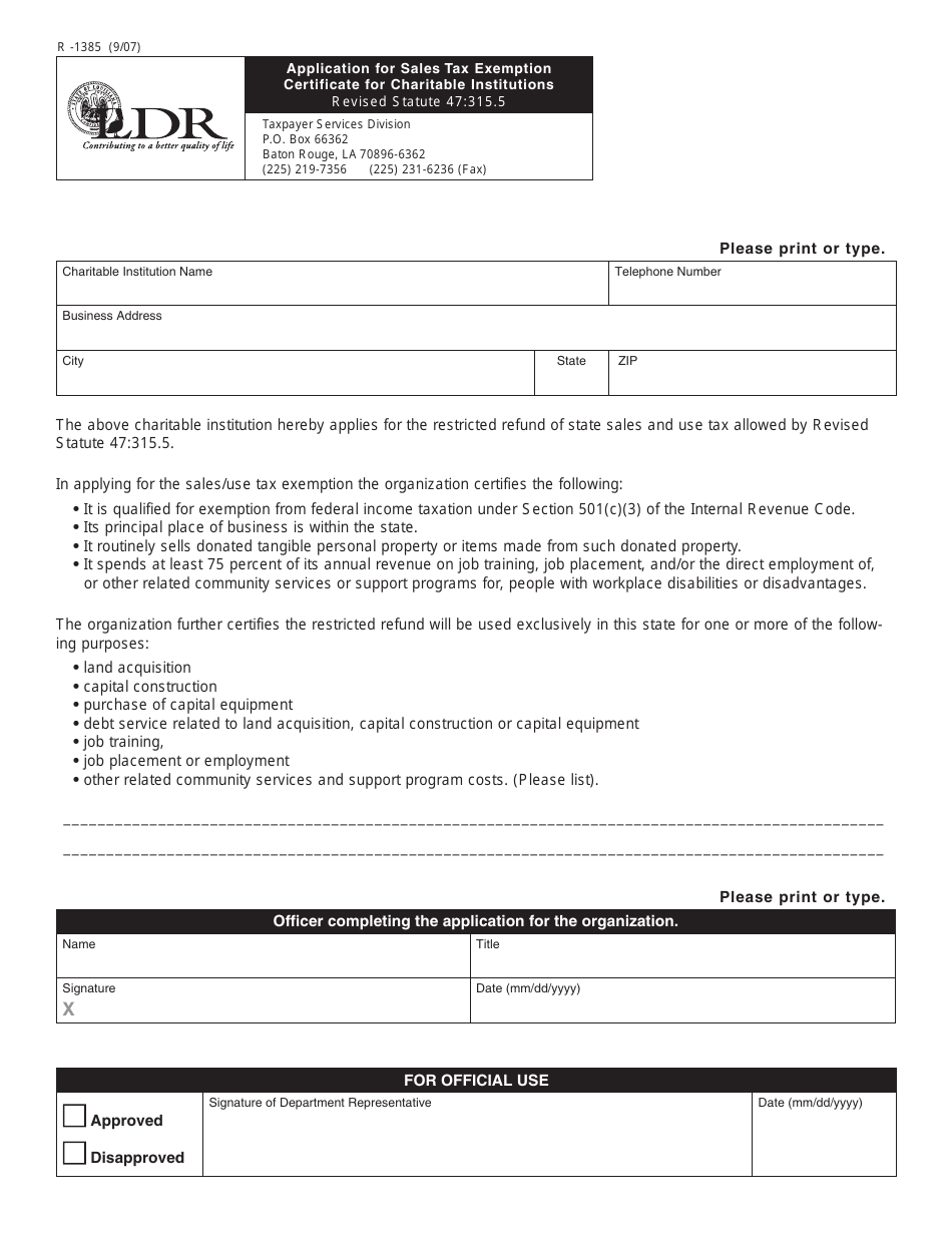 Form R 1385 Fill Out Sign Online And Download Fillable PDF 