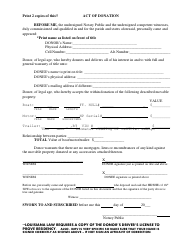 &quot;Act of Donation Form&quot; - Louisiana