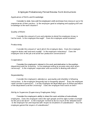 Employee Probationary Review Form