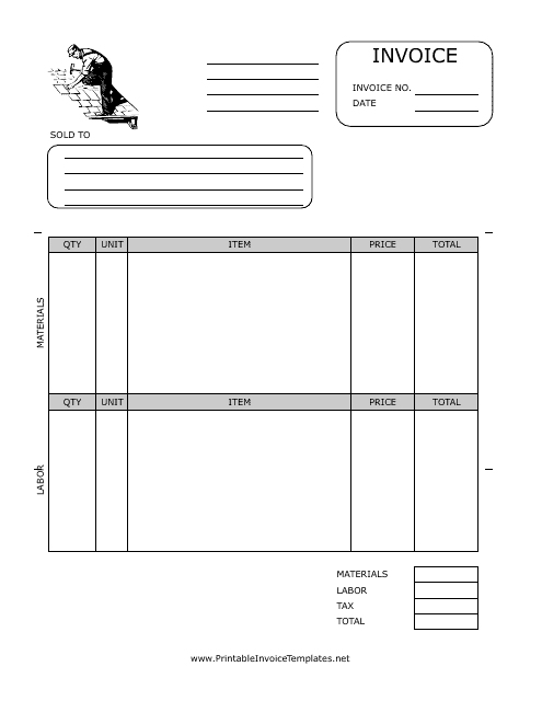 Roofer Invoice Template Download Pdf