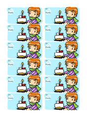 Document preview: Birthday Cake Gift Tag Template