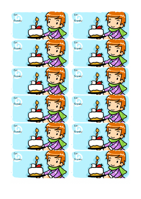 Birthday Cake Gift Tag Template - Printable SVG Image