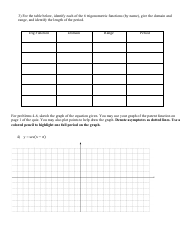 Math IV Assessment Worksheet, Page 2