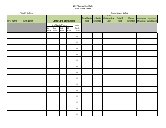 Camp Card Sale Tracking Sheet Template, Page 2