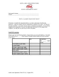 Document preview: Hotel Laundry Inventory Sheet Template - Fccla - Ohio
