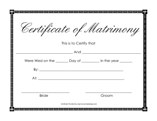 Certificate Of Matrimony Template Download Printable Pdf 