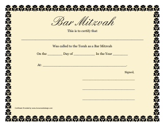 &quot;Bar Mitzvah Certificate Template&quot;