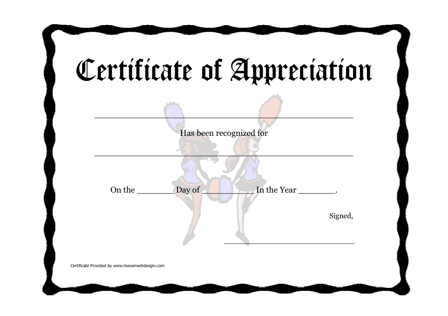 Certificate of Appreciation Template - Girls