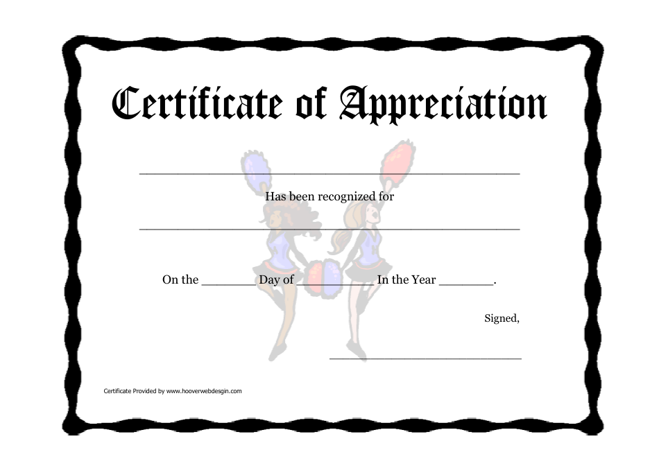 Certificate of Appreciation Template for Girls - Design Exuding Creative and Feminine Aesthetics