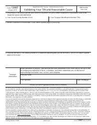 Document preview: IRS Form 13997 Validating Your Tin and Reasonable Cause