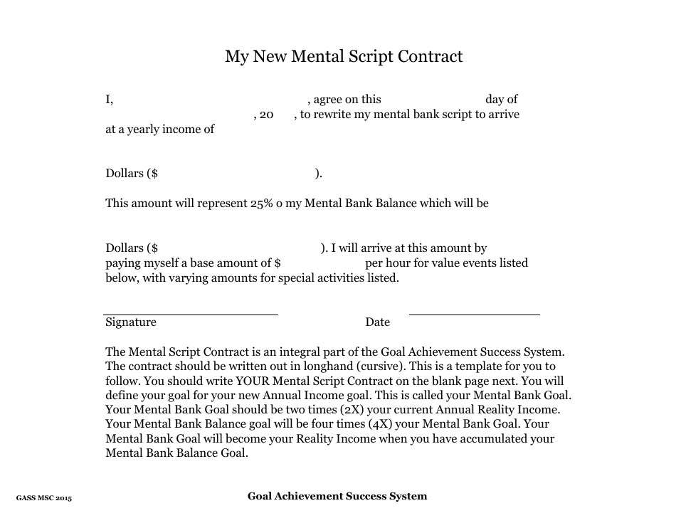 Mental Script Contract Template, Page 1