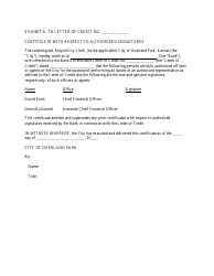 Irrevocable Letter of Credit Form - City of Overland Park, Kansas, Page 3