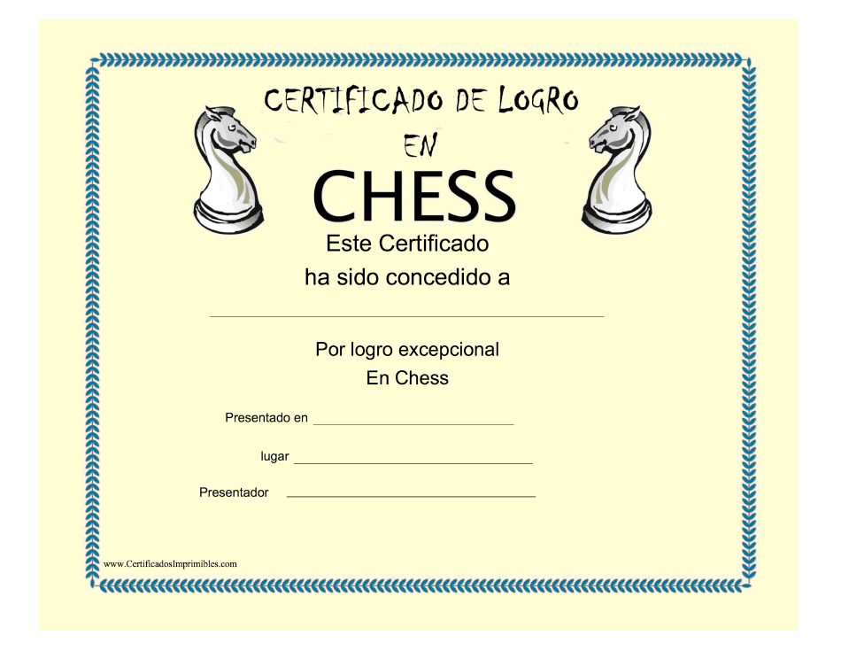 Certificado De Logro En Chess (Spanish), Page 1