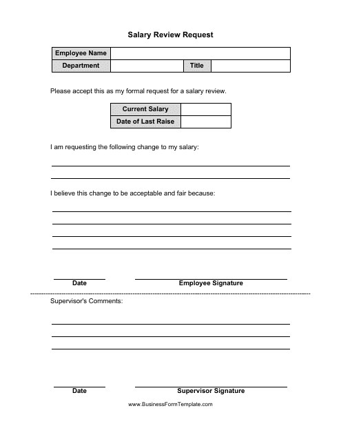 &quot;Salary Review Request Form&quot; Download Pdf