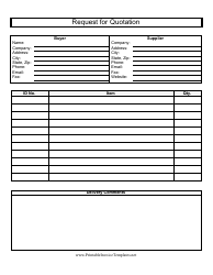 Document preview: Request for Quotation Form