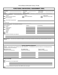Functional Behavioral Assessment (Fba) Form - Broward County, Florida, Page 2