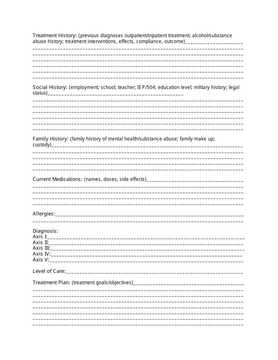 Intake Form - Adirondack Equine Assisted Psychotherapy - New York, Page 2