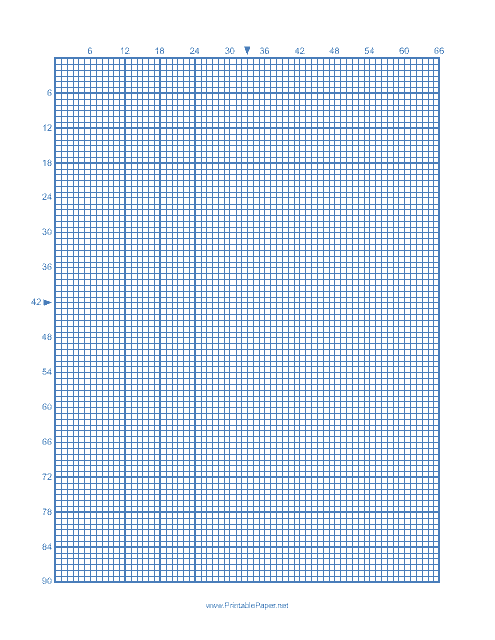 &quot;Blue Cross-stitch 6 Lines Per Division Graph Paper Template&quot; Download Pdf