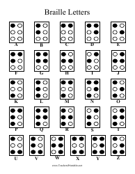 Document preview: Braille Alphabet Letter Chart