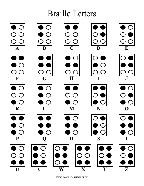 Braille Alphabet Letter Chart