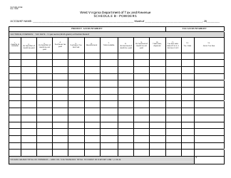 Form WV/SDR-2015 Schedule B Download Printable PDF or Fill Online ...